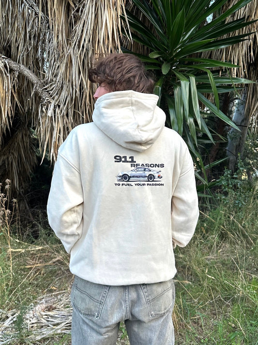 WHITE 911 HOODIE